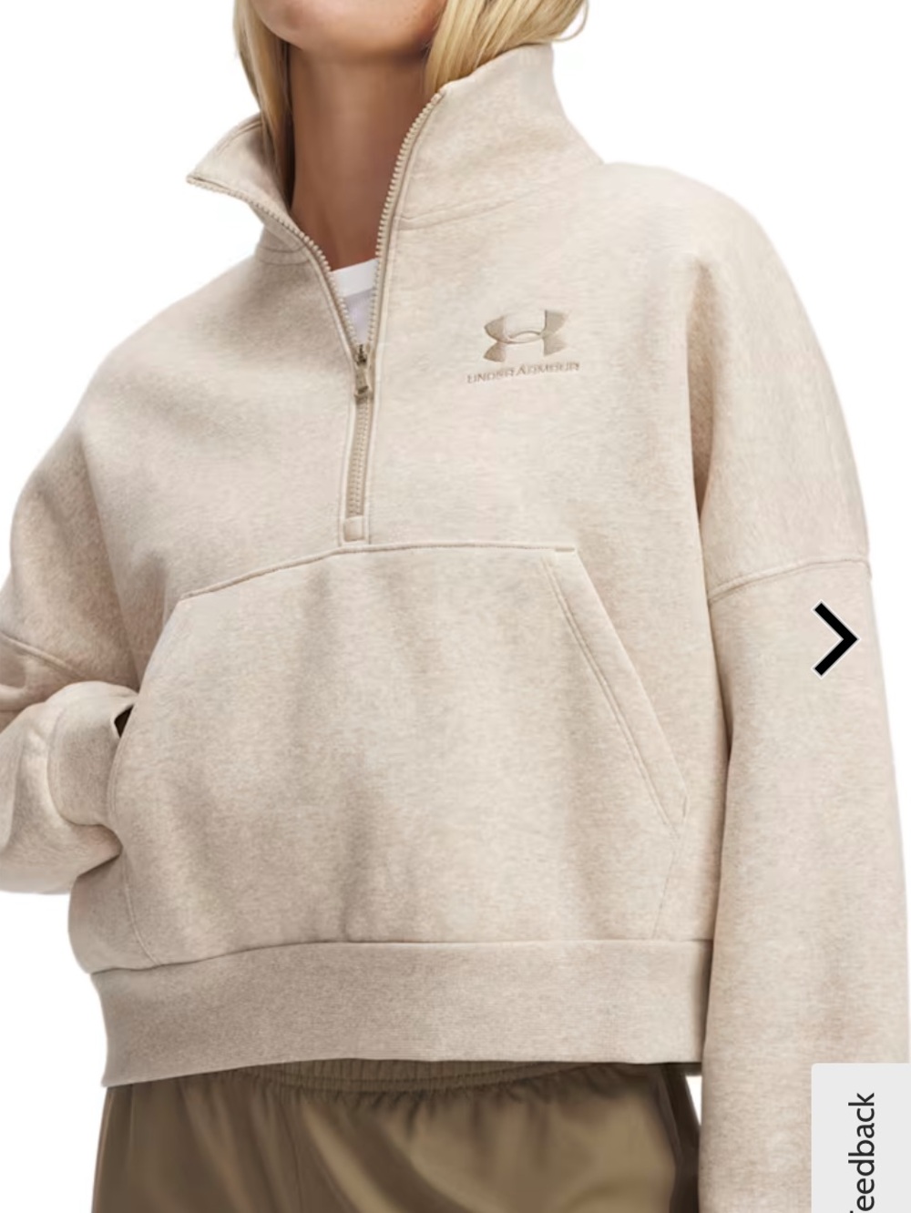 UNDERARMOR 3/4 ZIP PULLOVER  SWEATSHIRT